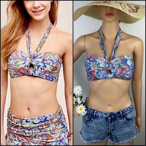 Anthro Mermaid Mosaic Wave Bikini Swim Bandeau Top